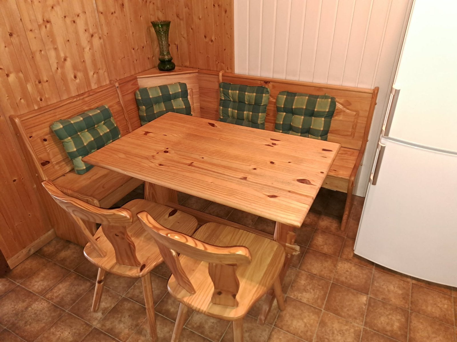 Hoekbank 135cm op 175cm .tafel 70cm, Ophalen, Gebruikt