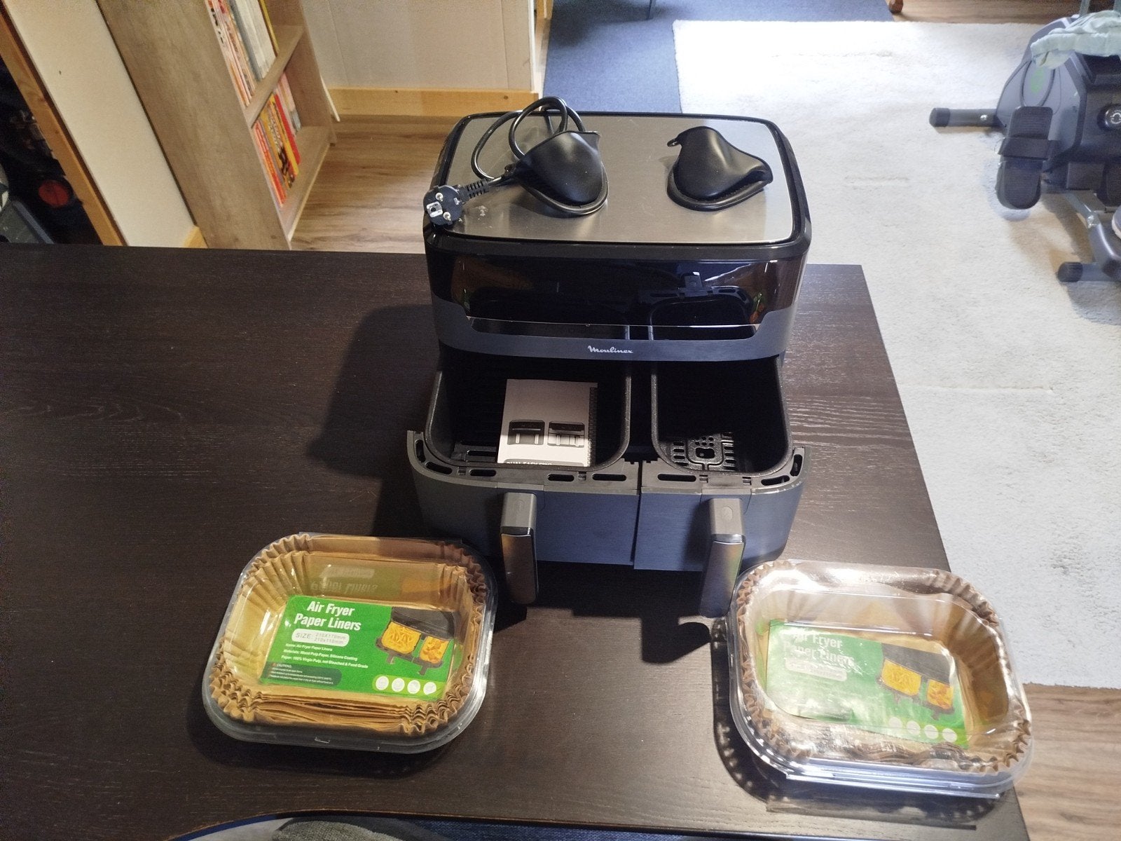 Moulinex dual airfryer, Elektronische apparatuur, Ophalen, Zo goed als nieuw, Airfryer XL, 1000 t/m 1499 gram