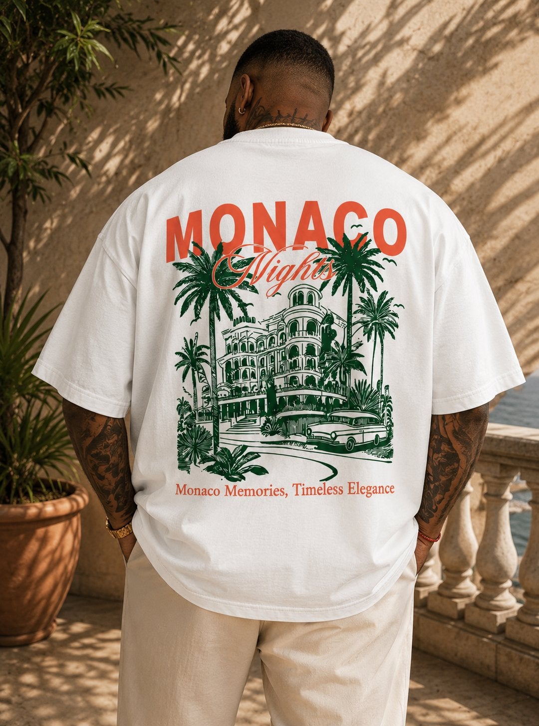 T-shirt neuf non porté taille L unisexe Monaco Night, Envoi, Neuf, Taille 52/54 (L), Blanc