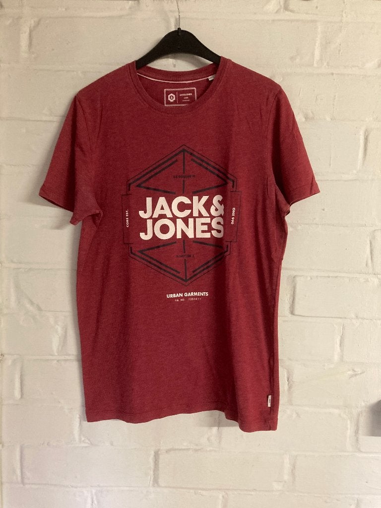 Licht bordeaux t-shirt, Jack and Jones, Large, Kleding | Heren, T-shirts, Maat 52/54 (L), Jack  jones, Overige kleuren, Ophalen of Verzenden