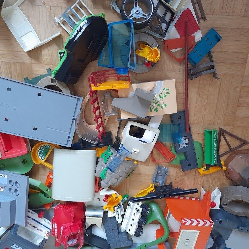 Lot Playmobil onderdelen twee bananendozen, Enlèvement, Utilisé, Playmobil en vrac