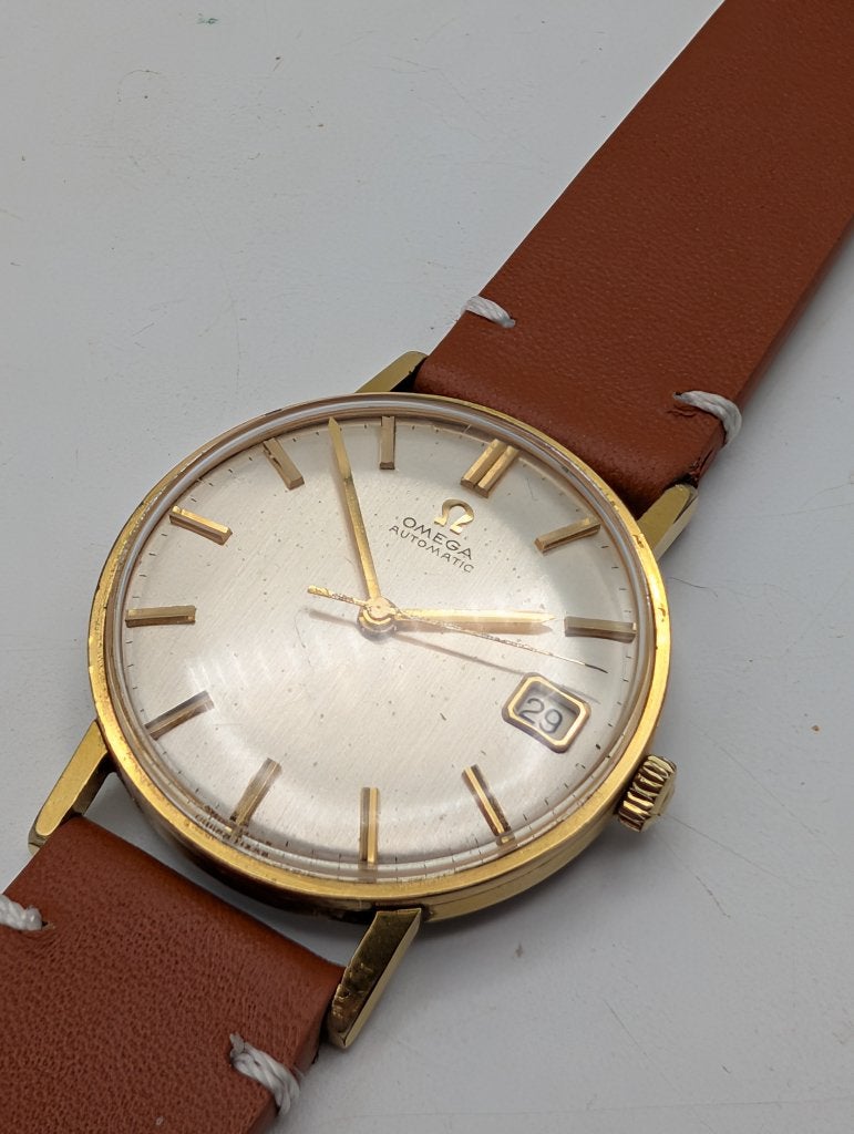 Montre automatique Omega vintage, Montre-bracelet, Enlèvement ou Envoi, Cuir, Comme neuf