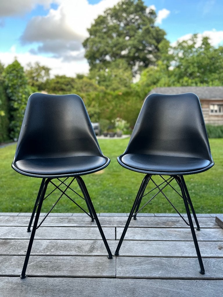 Eetkamerstoelen, Huis en Inrichting, Stoelen, Ophalen, Gebruikt, Zwart, Metaal
