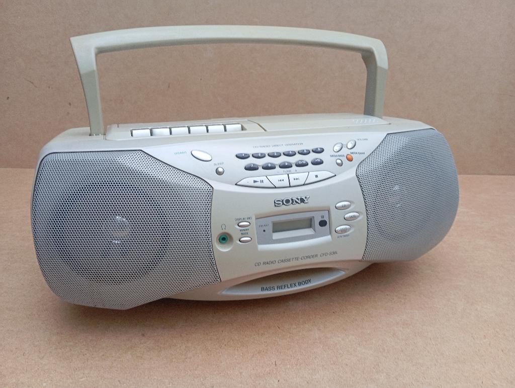 MAGNÉTOPHONE À CASSETTES SONY CFD-S36L BASS REFLEX BODY, Enlèvement ou Envoi, Utilisé, Sony, Avec radio