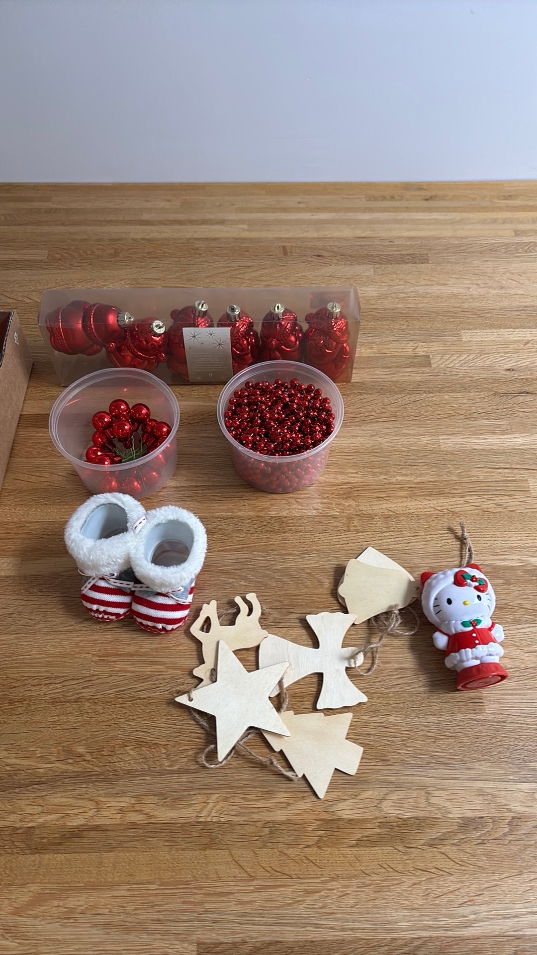 Lot kerstversiering, Ophalen, Kunststof, Rood, Klassiek