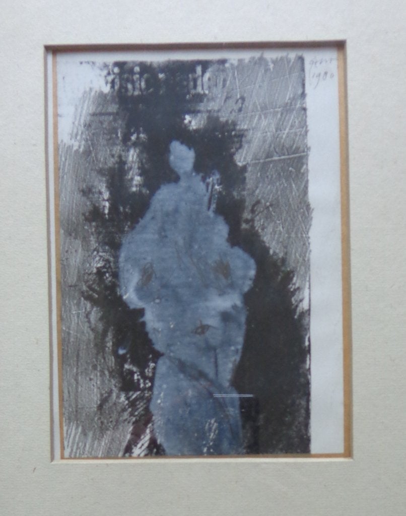 BEN GENAUX / FIGUUR / ORIGINEEL WERK / 39x27cm / KADER / SIG, Enlèvement ou Envoi, Figures, Papier/carton, Technique mixte