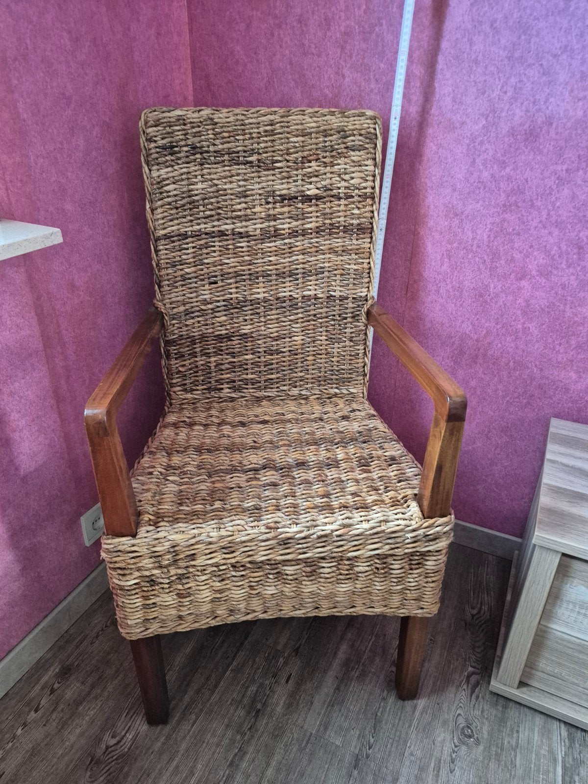 4 chaises en osier, Moins de 75 cm, Comme neuf, Landelijk, Enlèvement