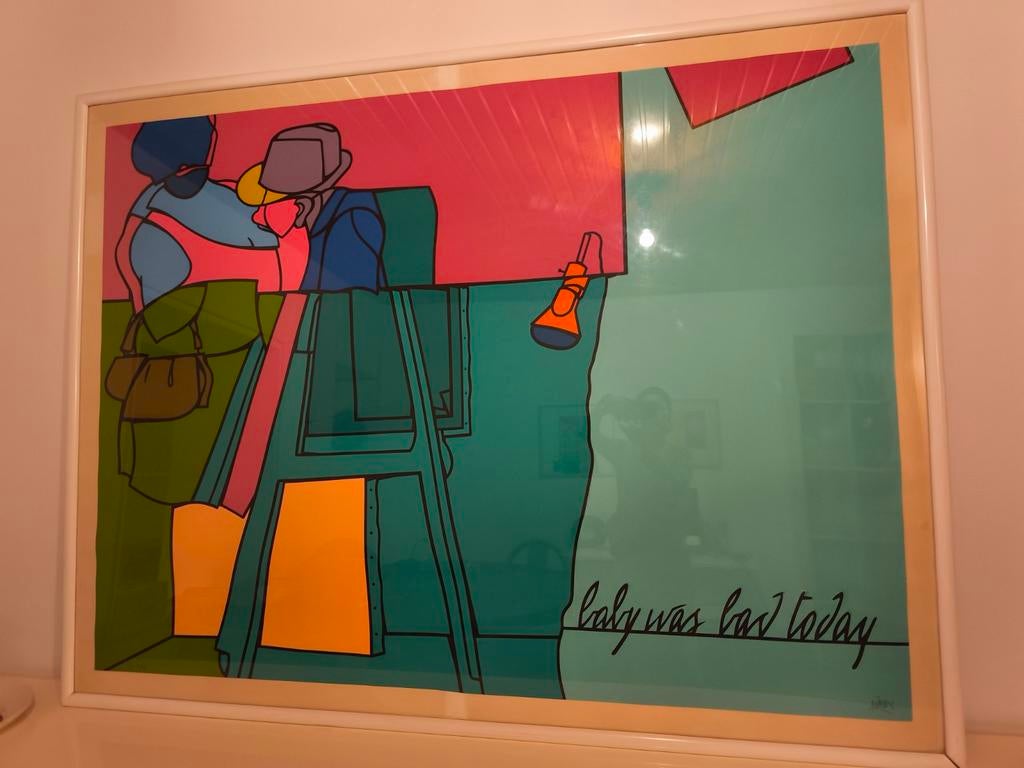 Valerio Adami 172,5cm x 182,5cm lithografie prachtig kleurig, Antiek en Kunst, Kunst | Litho's en Zeefdrukken, Ophalen