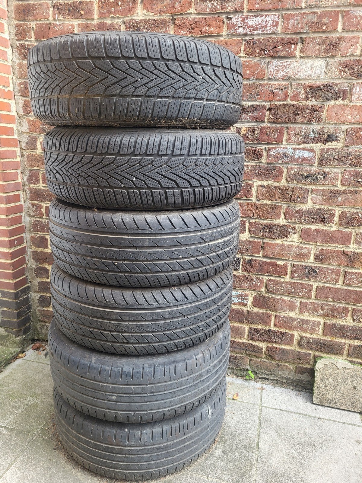 opel astra: 2 winterbanden 15 inch en 4 zomerbanden 17 inch, Auto-onderdelen, Ophalen, Gebruikt, 15 inch, Winterbanden