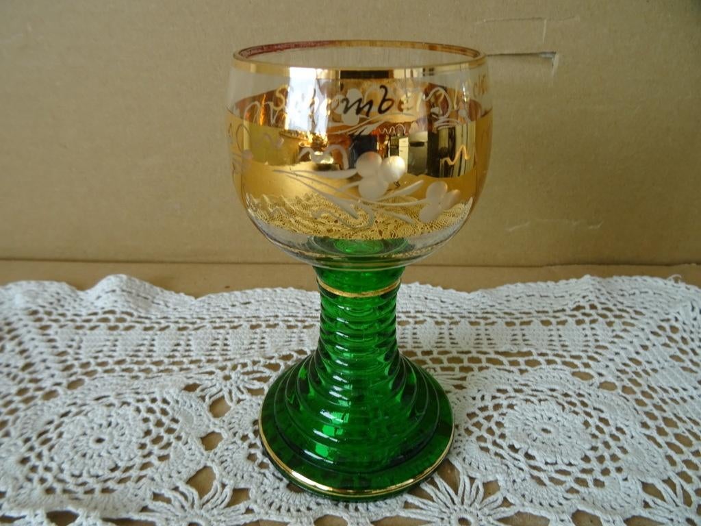 Verguld Roemer glas wijnglas wijnglaasje Roemer Schönberg, Verzamelen, Overige typen, Onbekend, Ophalen of Verzenden, Zo goed als nieuw
