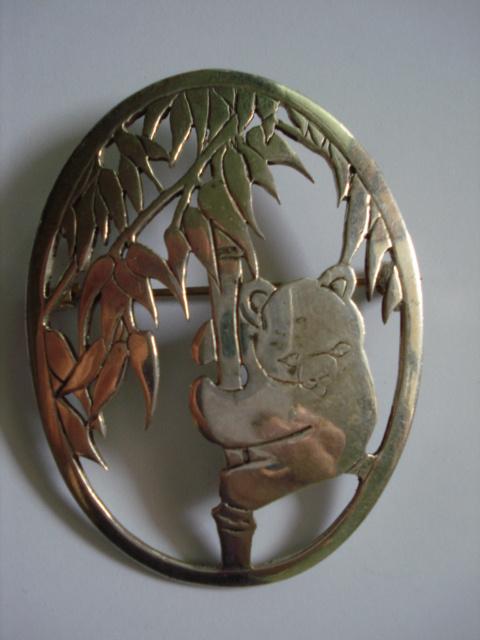 Broche bambou panda argenté EcoArt by Niekerk, Bijoux, Sacs & Beauté, Broches, Comme neuf, 4 à 7 cm, Argent, Argent