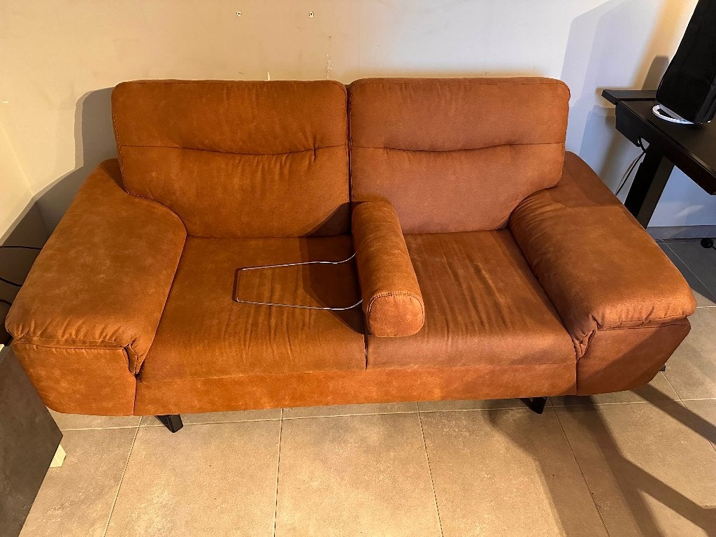 2-zit zetel Stan Weba (cognac) in zeer goede staat, Ophalen