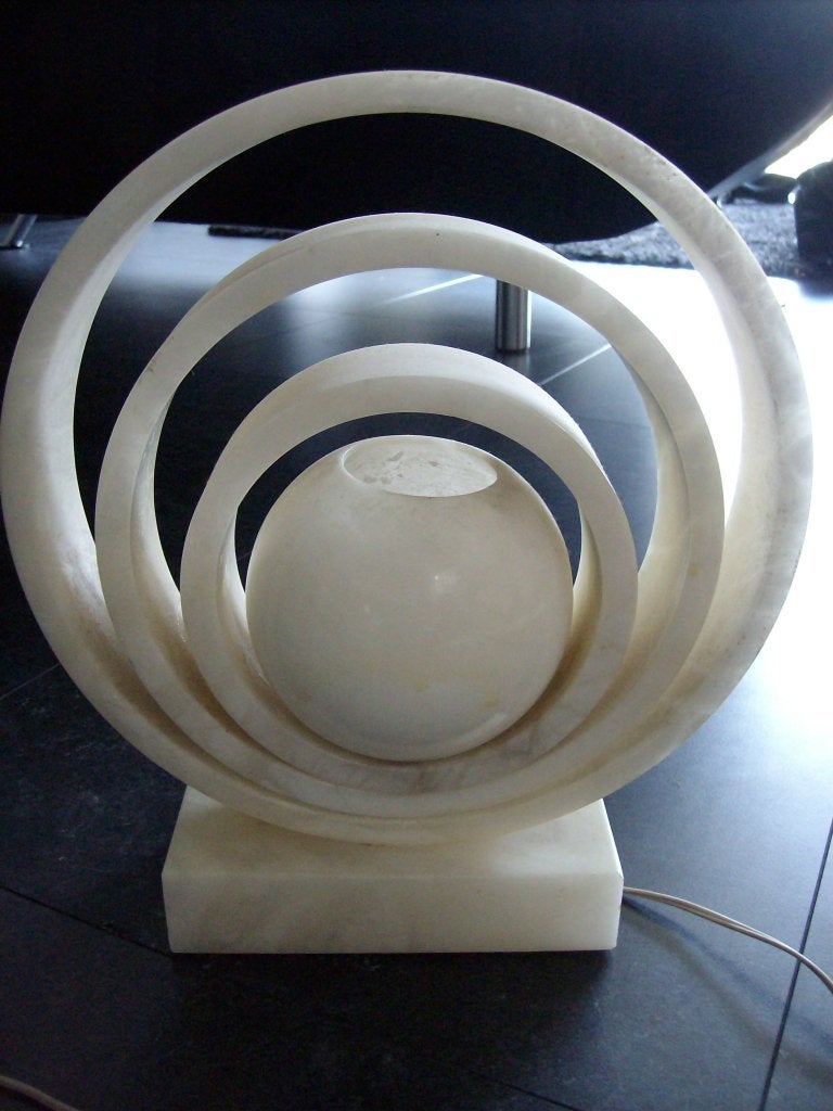 Antieke marmeren spiraal lamp diam.30cm, Enlèvement, Comme neuf, Matériau naturel