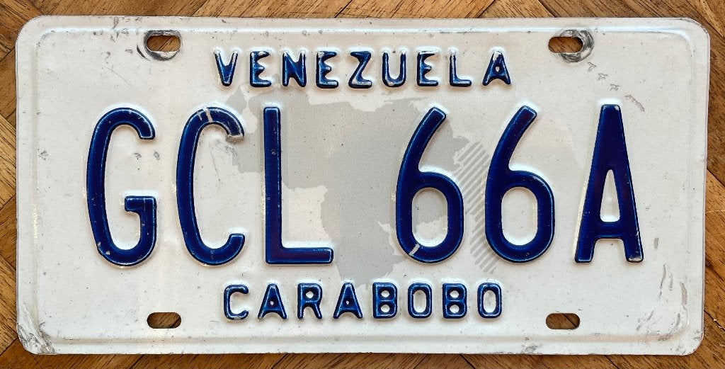kentekenplaat nummerplaat Venezuela plaque immatriculation, Verzamelen, Ophalen of Verzenden, Gebruikt