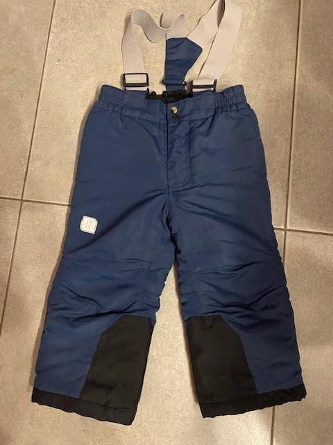 Blauwe skibroek met bretellen maat 92 - 98 Nieuwstaat, Ophalen of Verzenden, Zo goed als nieuw, Kleding