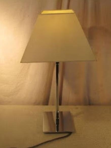 Belle lampe de table rétro en métal avec abat-jour - 52 cm, Enlèvement ou Envoi, Maison et Meubles