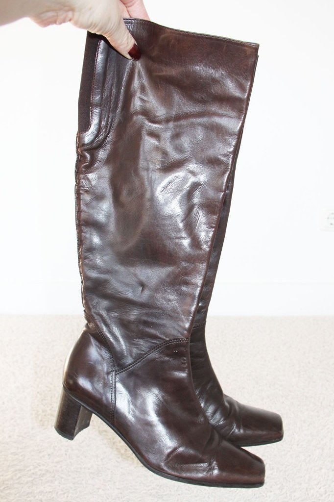 Belles bottes Ravelli en cuir souple -s29 (taille 38) €55, -, Enlèvement ou Envoi, Comme neuf, Brun, Bottes hautes