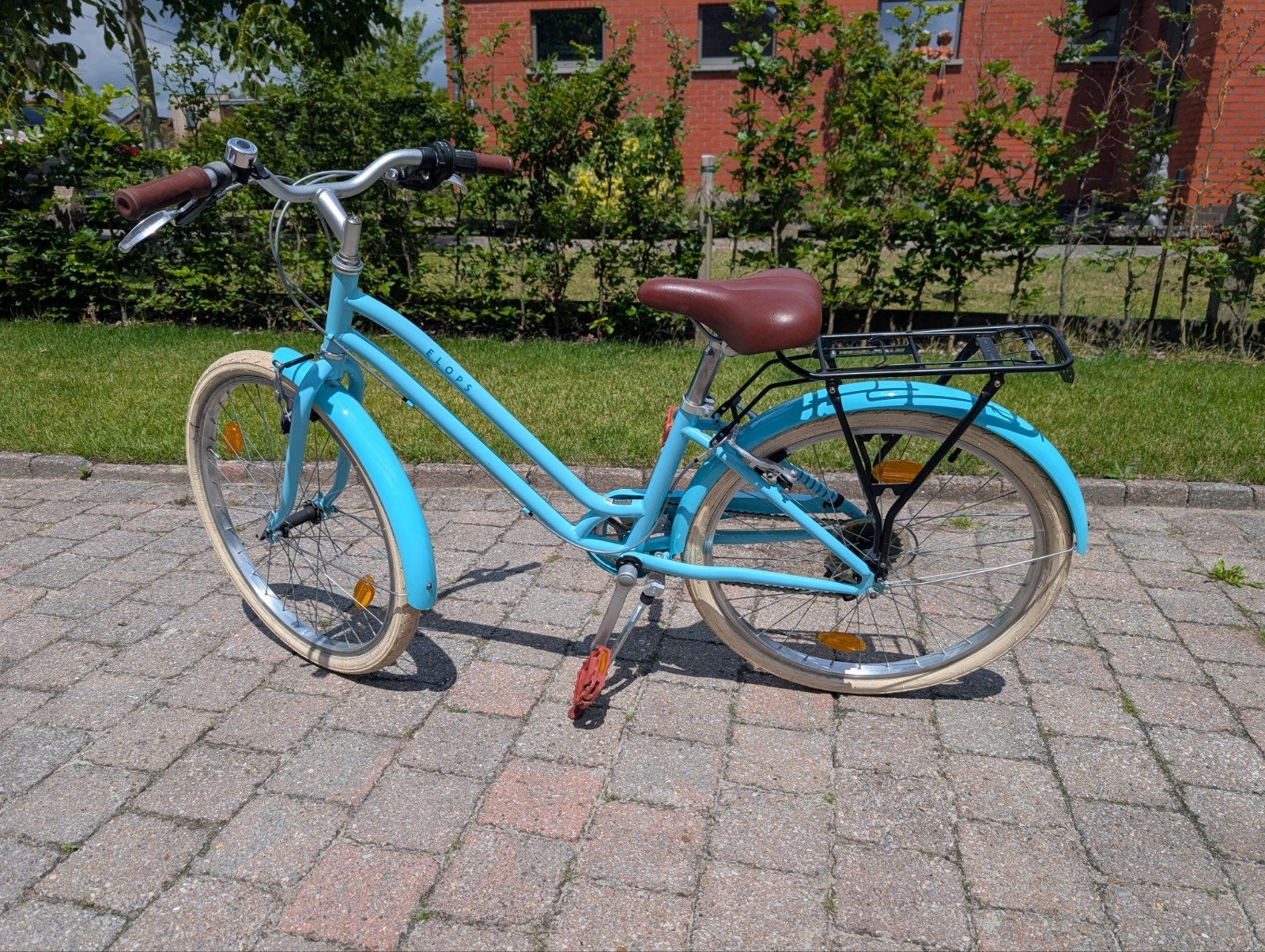 B'TWIN Elops 500 stadsfiets – 24 inch (Lichtblauw), Ophalen, 24 inch, Versnellingen