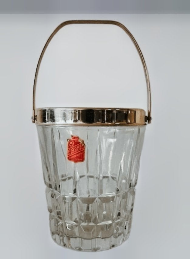Seau à glace vintage en cristal « Fisher », Antiquités & Art, Enlèvement ou Envoi