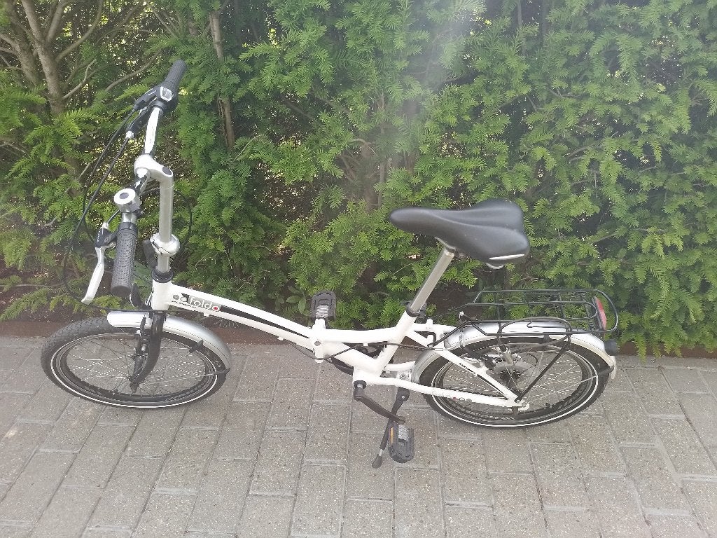 Witte plooifiets " FOLDO", Fietsen en Brommers, Gebruikt, Velgrem, Versnellingen, 61 tot 65 cm