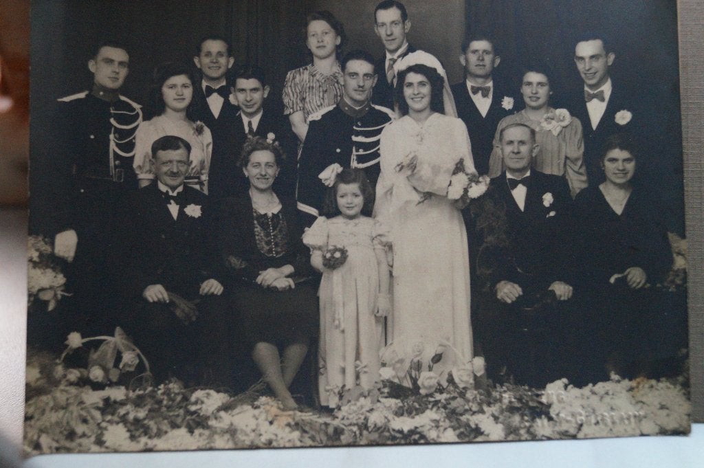 Vintage bruidspaar bruiloft huwelijk foto 11, Foto, Ophalen of Verzenden, Zo goed als nieuw, 1940 tot 1960