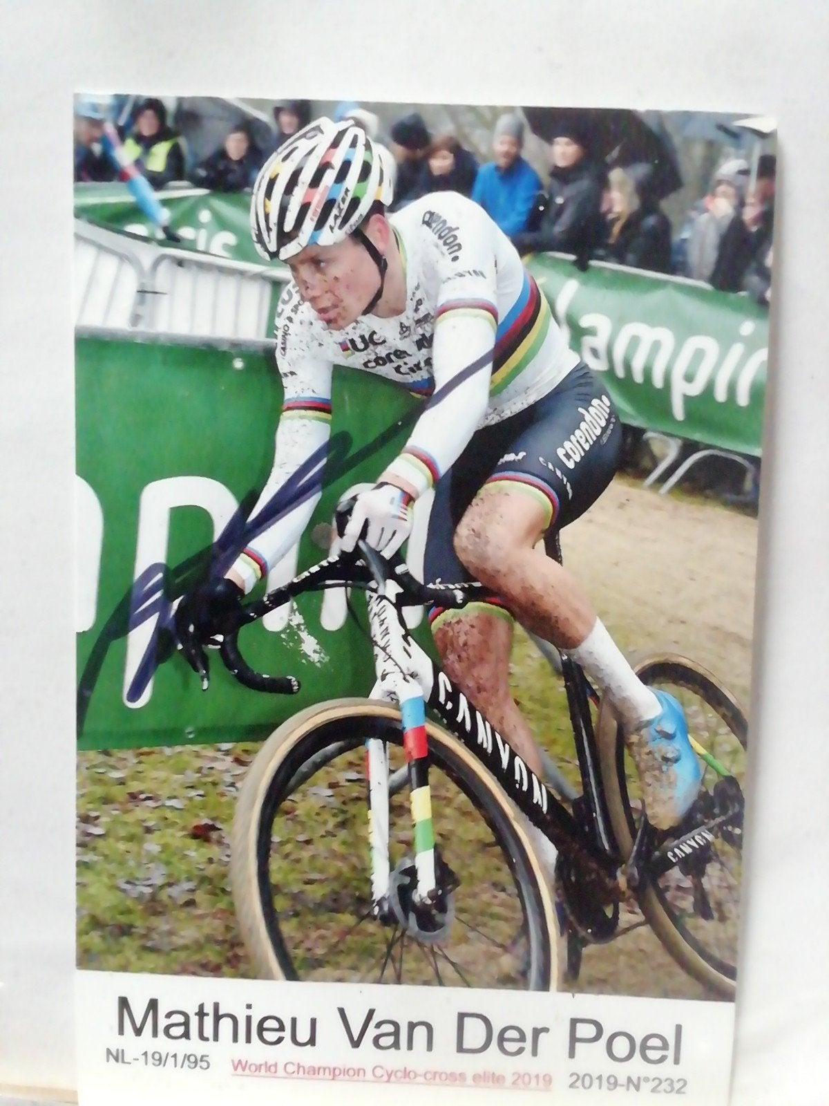 Foto kaart Mathieu van der Poel handtekening, Ophalen of Verzenden