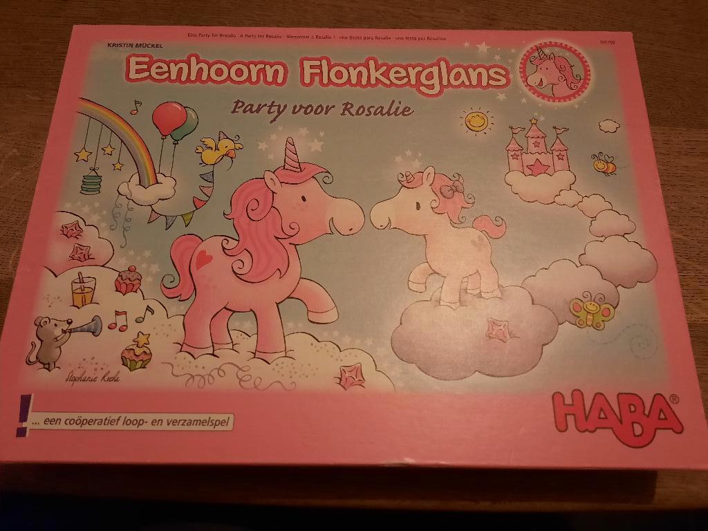 Haba gezelschapsspel eenhoorn flonkerglans, Hobby en Vrije tijd, Ophalen, Zo goed als nieuw, Haba