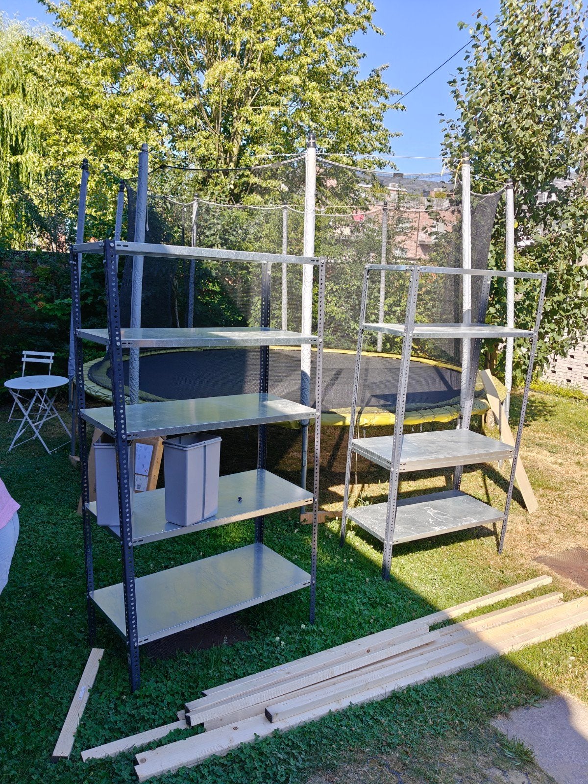 2x metalen rek 193x100x50cm, Ophalen