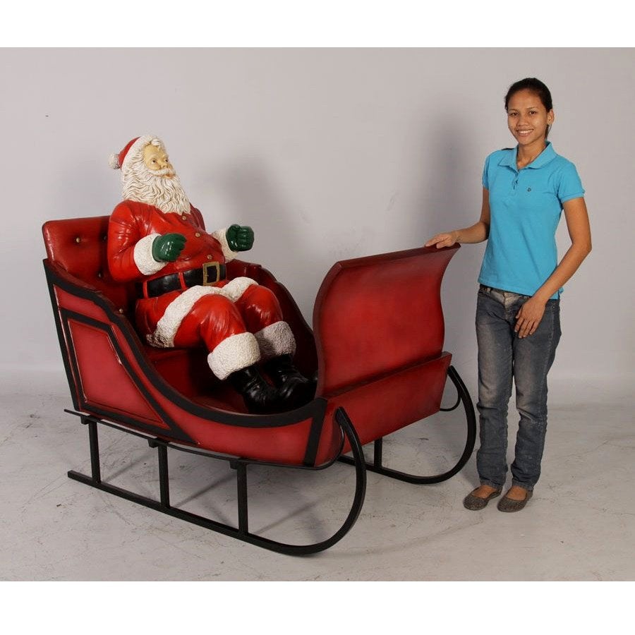 Kerstman in arrenslee — Kerstman 125 cm - Santa, Ophalen, Nieuw