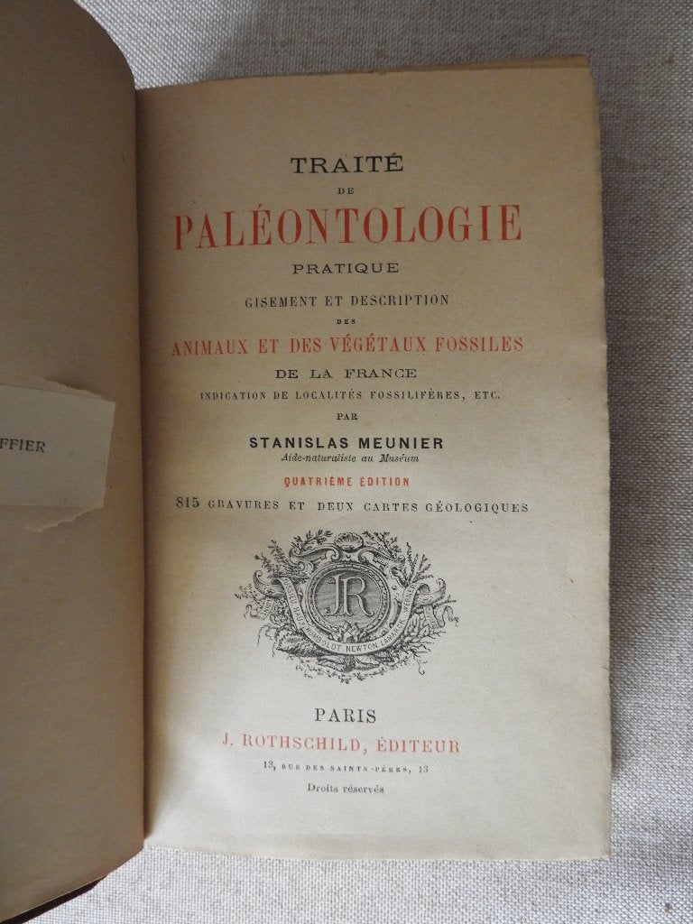 Traite de paléontologie de la France - 1886, Enlèvement ou Envoi