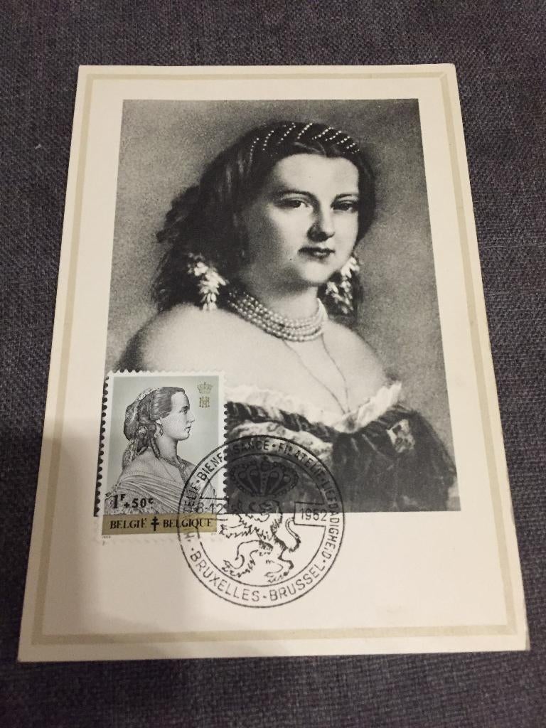 Briefkaart met stempel en zegel Marie-Henriette, Enlèvement ou Envoi, Carte postale