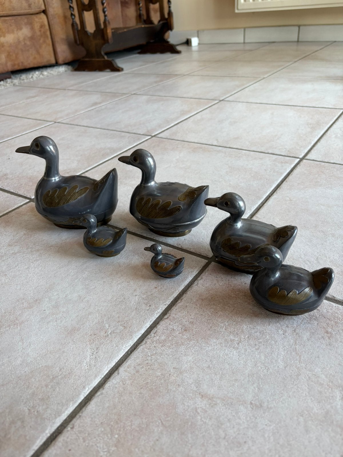 Vintage set van 6 decoratieve eenden, Antiek en Kunst, Ophalen
