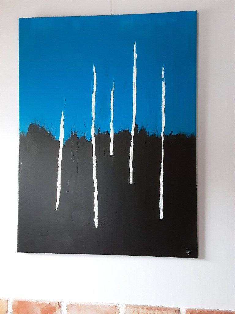 Abstract schilderij getiteld “Fire”. (80x60 cm), Antiek en Kunst, Ophalen