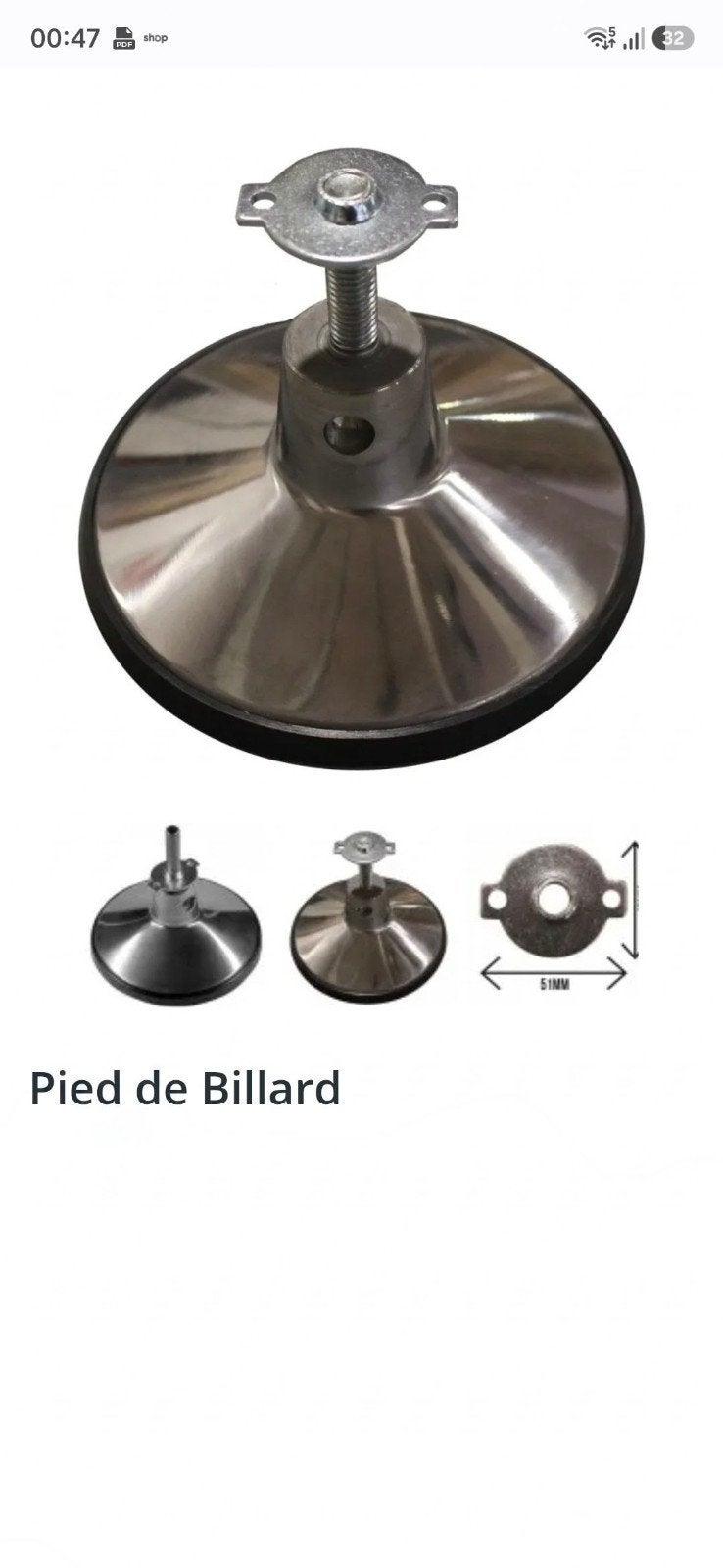 4 x pieds de billard ajustables de qualité supérieure neufs, Enlèvement ou Envoi