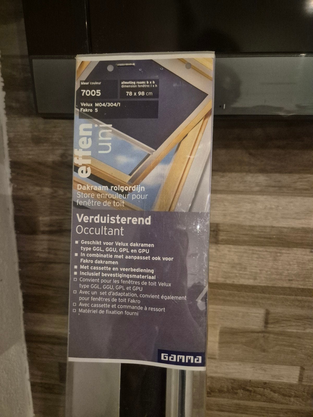 Verduisterend gordijn voor dakraam 78 x 98 cm, Ophalen