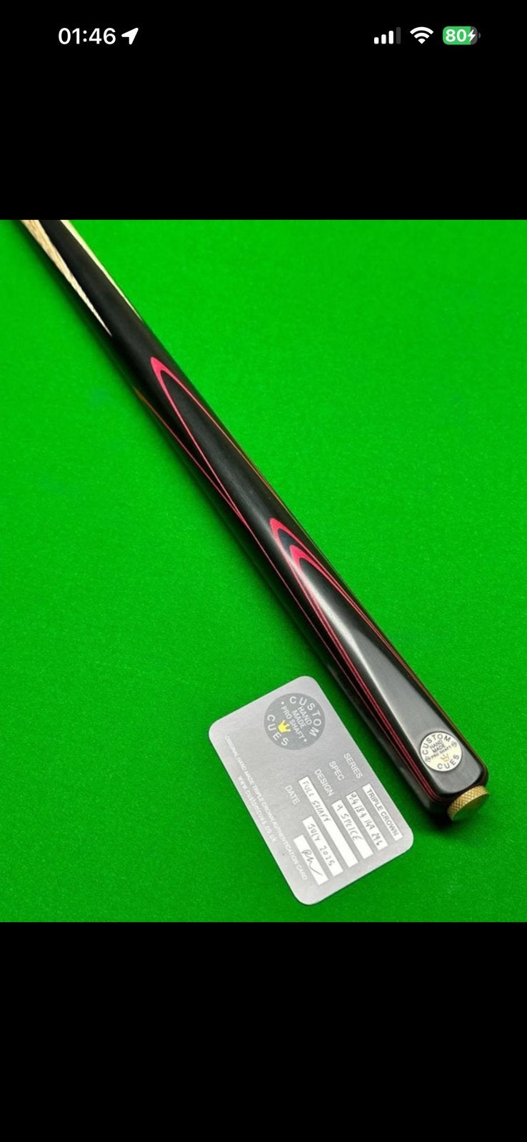 Custom Cue Pro Shaft Snooker Cue For Sale, Sports & Fitness, Billards & Billards américains, Enlèvement ou Envoi, Comme neuf, Table de snooker