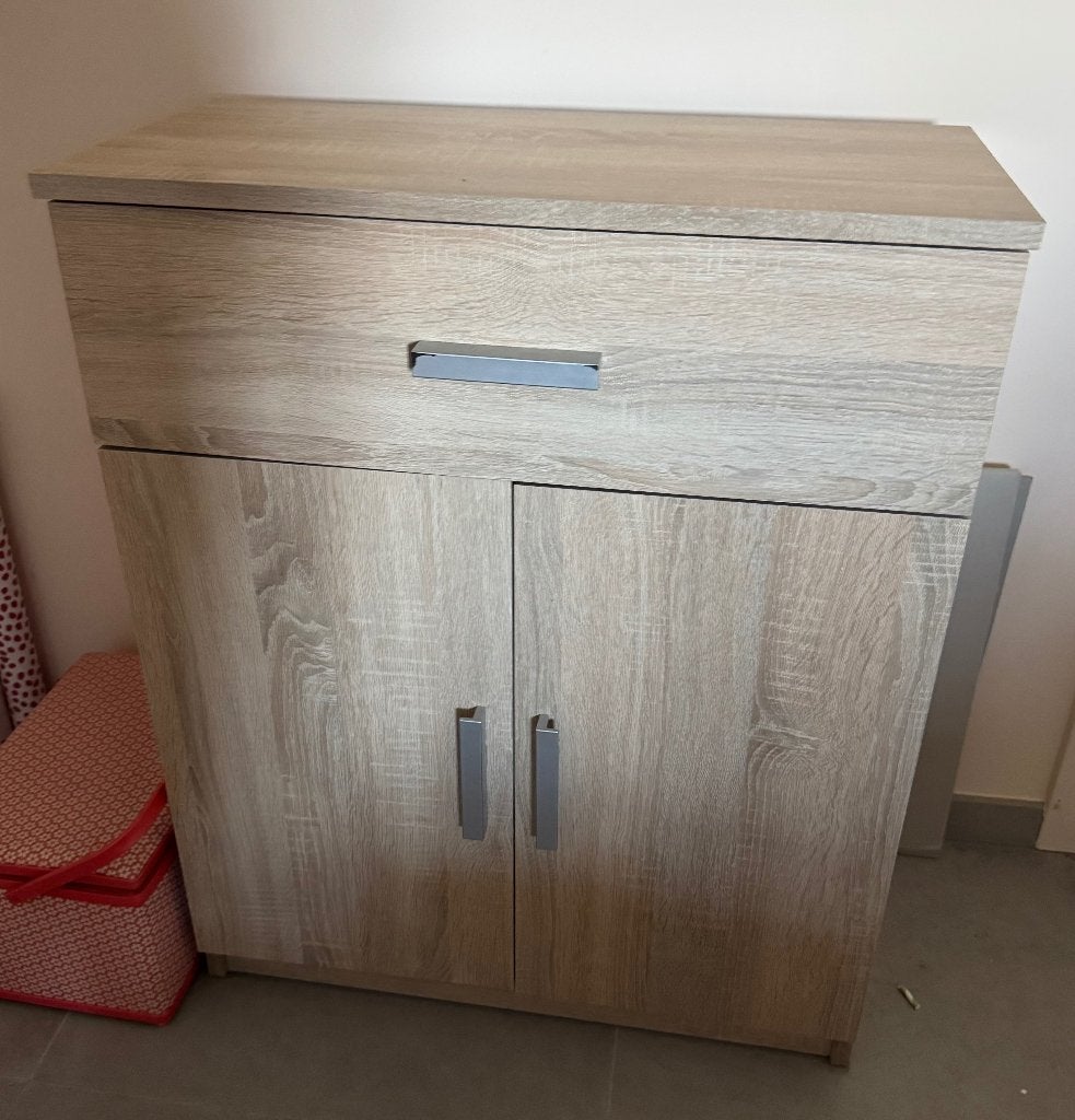 Kast, salontafel, commode, tapijt, zeteltjes 65€, Enlèvement, Comme neuf, Bois, Modern, landelijk, eigentijds…