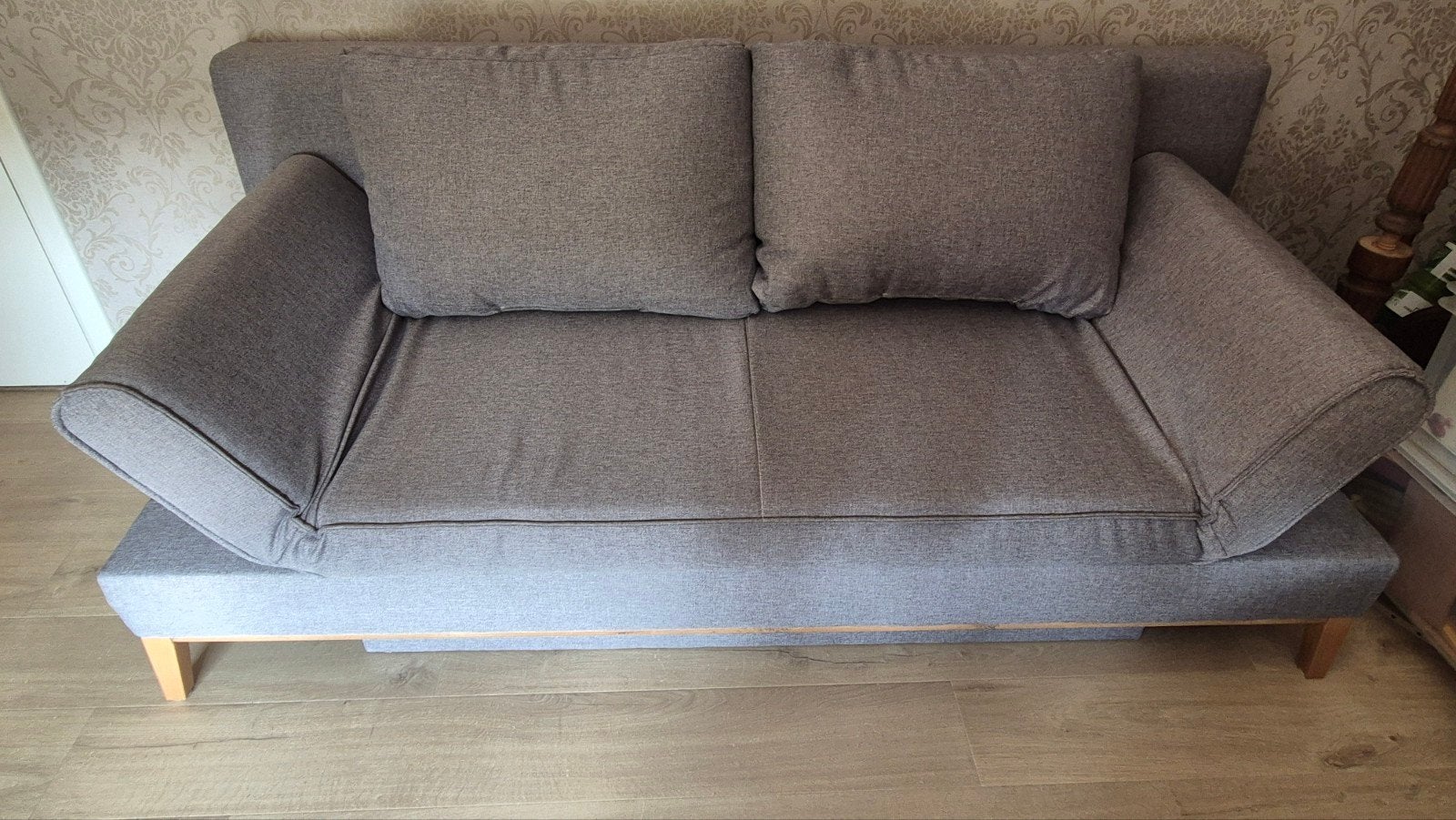 Zetelbed Yann 2-persoons - 198x92cm - stof - grijs, Maison & Meubles, Canapés | Salons, Enlèvement, Tissus