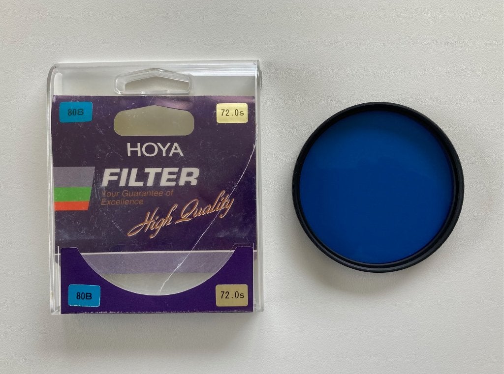 HOYA 72 mm 80b blauwfilter, Ophalen, Zo goed als nieuw, 70 tot 80 mm