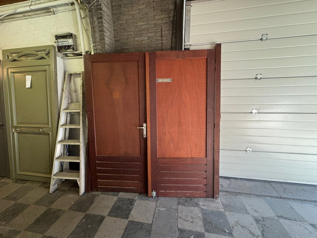 dubbel deur meranti met kader, Doe-het-zelf en Bouw, 120 cm of meer, Ophalen of Verzenden, 200 tot 215 cm, Hout