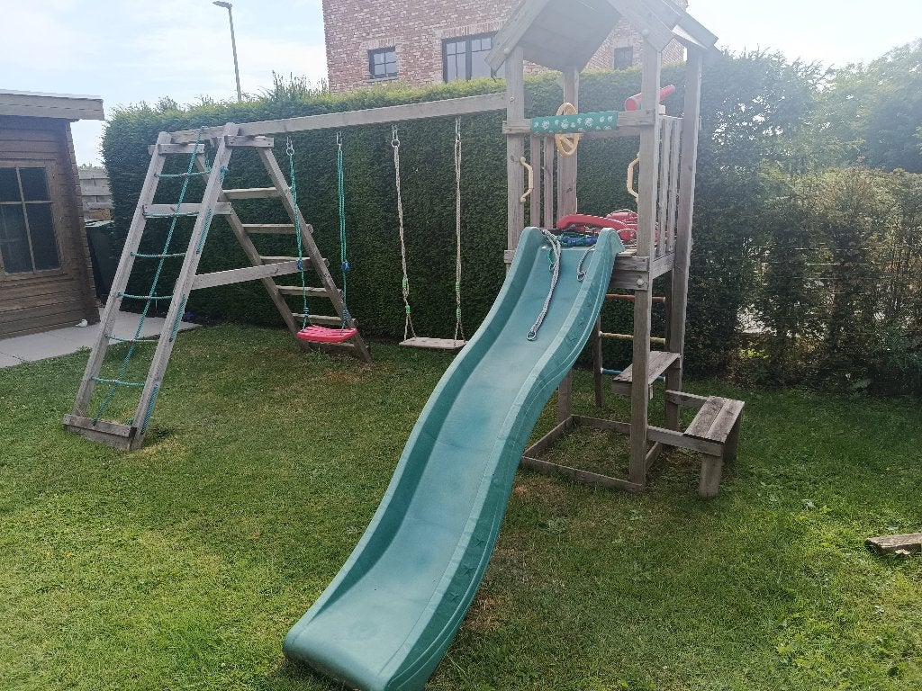 Houten speeltoestel Jungle Gym, Ophalen, Gebruikt, Klimnet