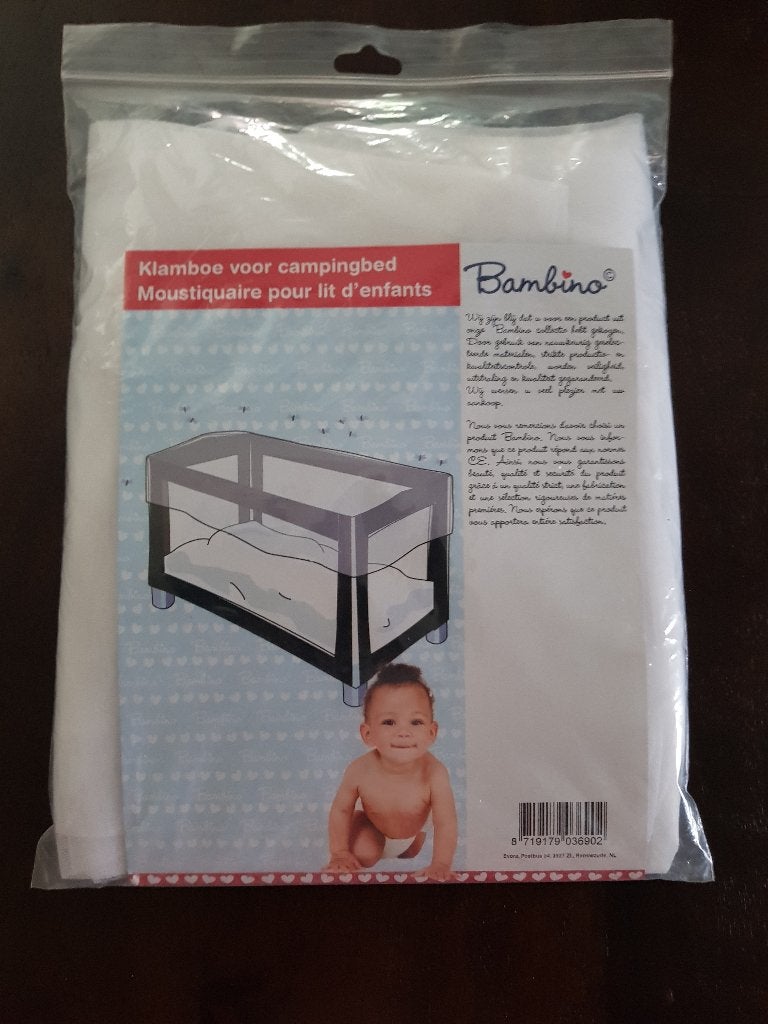 Klamboe voor campingbed van Bambino, Ophalen, Nieuw, Reisbedje