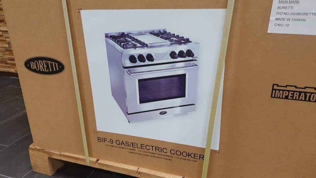 🔥Luxe Fornuis Boretti Imperatore 90cm RVS 1 oven NIEUW, Ophalen, 60 cm of meer, Nieuw, Gas