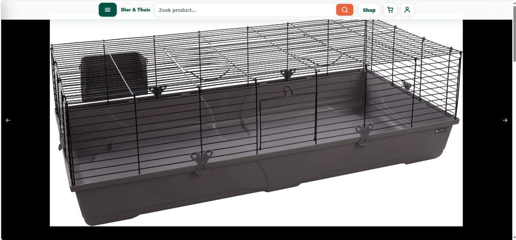 Kooi Mobi Grijs Zwart – XL | 137.5cm L x 68.5cm B x 43cm H, Kooi, 110 cm of meer, Zo goed als nieuw, Cavia