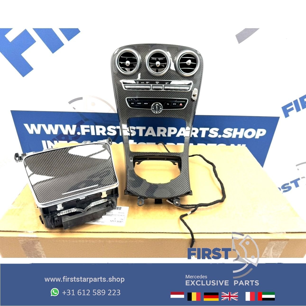 W205 W253 C63 GLC63 AMG CARBON MIDDENCONSOLE C63s GLC63s ori, Gebruikt, -, Ophalen of Verzenden, -