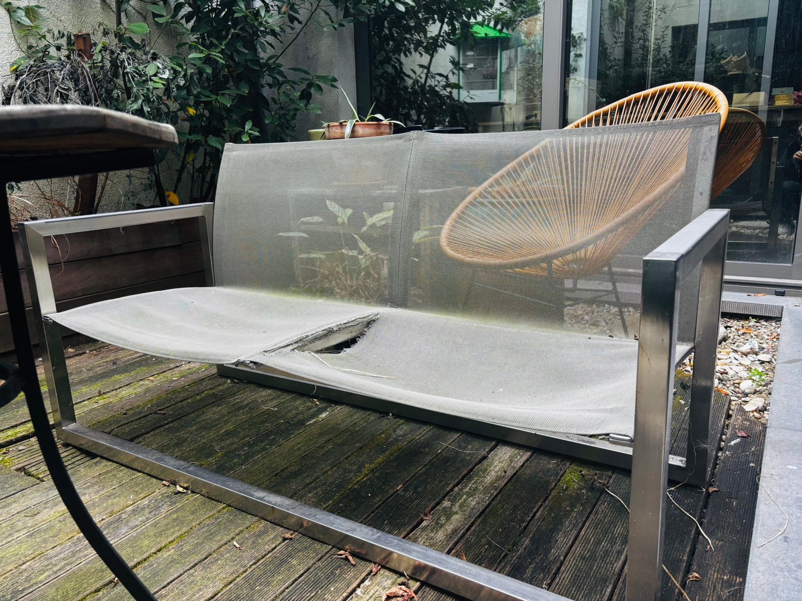 aluminiumen disign zitbank voor buiten, Tuin en Terras, Ophalen, Gebruikt, Aluminium