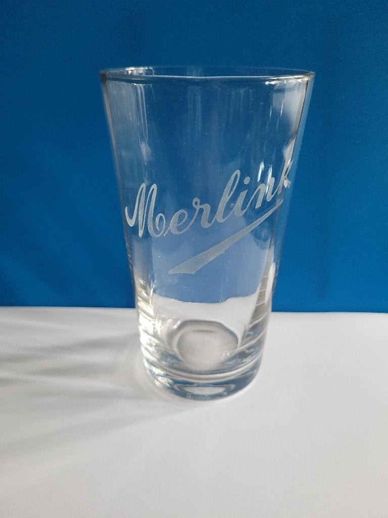 ancien verre à bière à facettes merlink, Enlèvement ou Envoi, Utilisé, Verre ou Verres, Autres marques