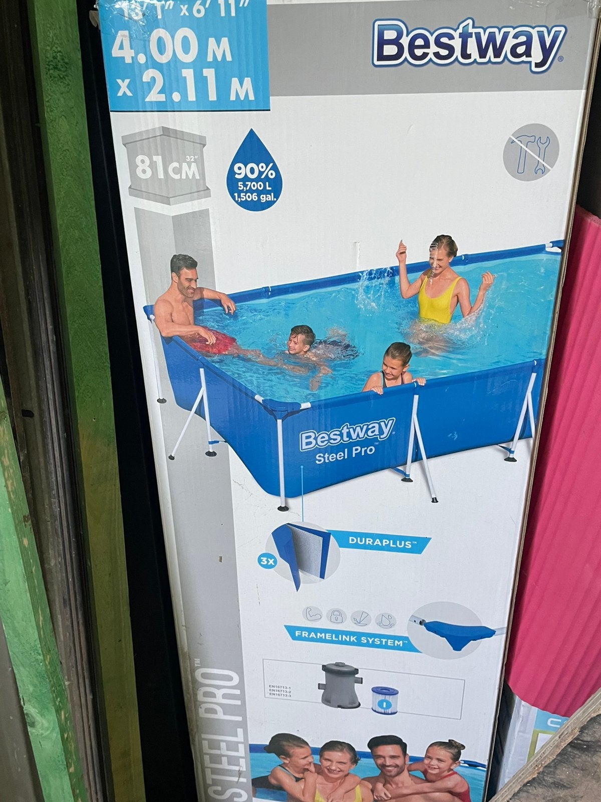 Zeer Groot zwembad 81 cm hoog, Ophalen, Gebruikt, Rechthoekig