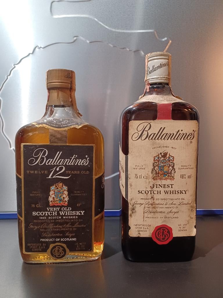 Whisky Vintage Ballantine's 12 en Ballantine's Finest, Verzamelen, Ophalen of Verzenden