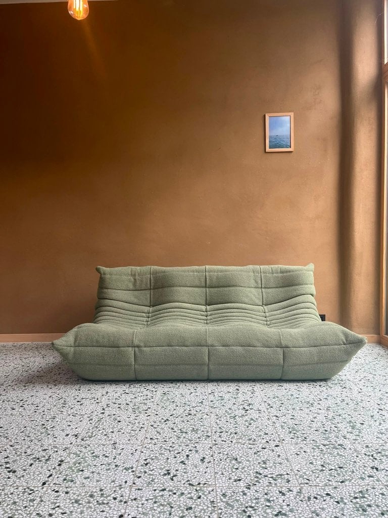 Togo ligne roset, 3-zit, stof: capa, kleur: amande groen, Ophalen, 100 tot 125 cm, 150 tot 200 cm, Driepersoons